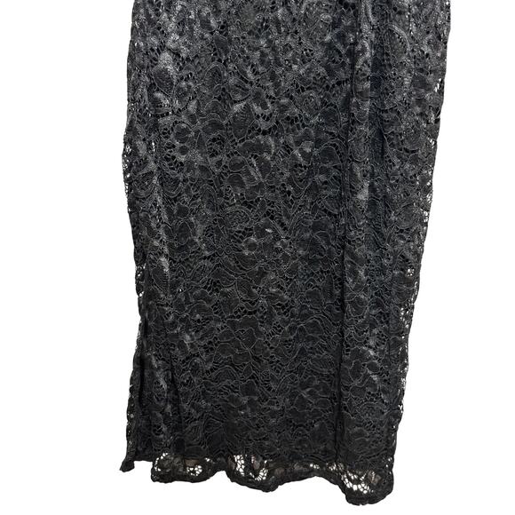 Sam Edelman Midi Dress Lace Design Cut Out Back Side Zip Closure Black W 2 NWOT - Picture 7 of 9
